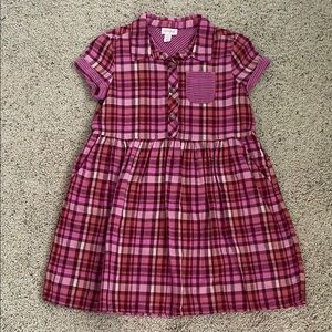Cat & Jack Girls Pink Plaid Collared Sundress with Pockets